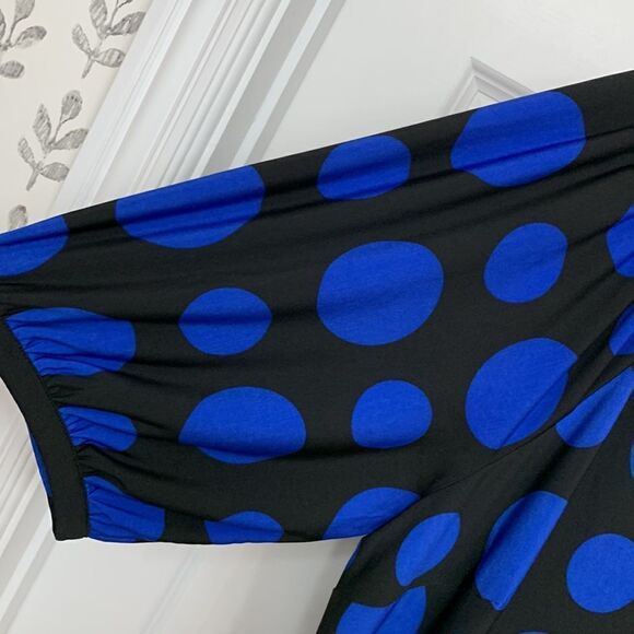 Cato Size 18/20 BoHo dress with large blue circles/polkadot - Picture 6 of 11